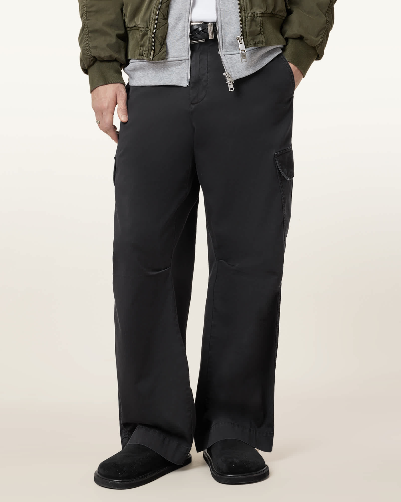 All Saints Flynn Cargo Trousers Koto Black