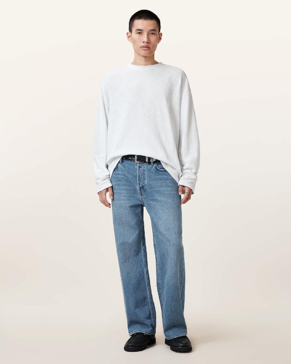 All Saints Foster Long Sleeve T-Shirt Chalk White