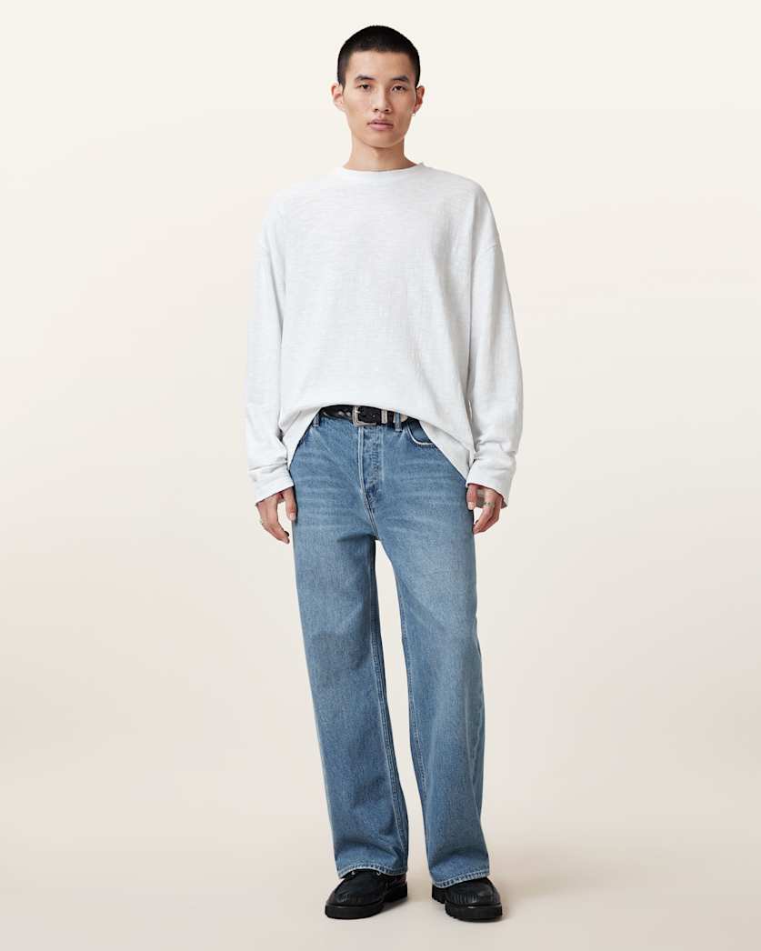 all saints Foster Long Sleeve T-Shirt Chalk White