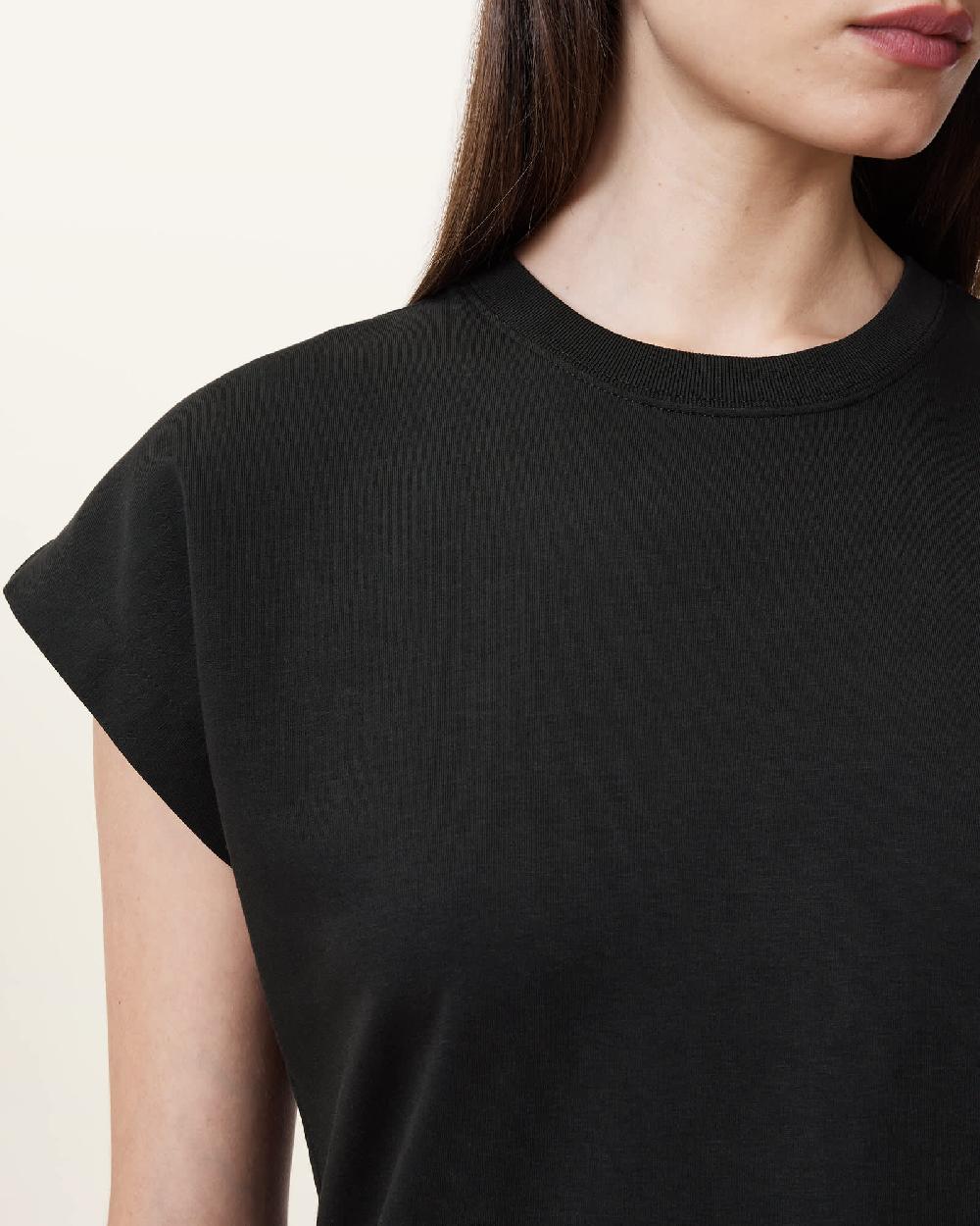 All Saints Frankie Short Sleeve Midi Dress Black