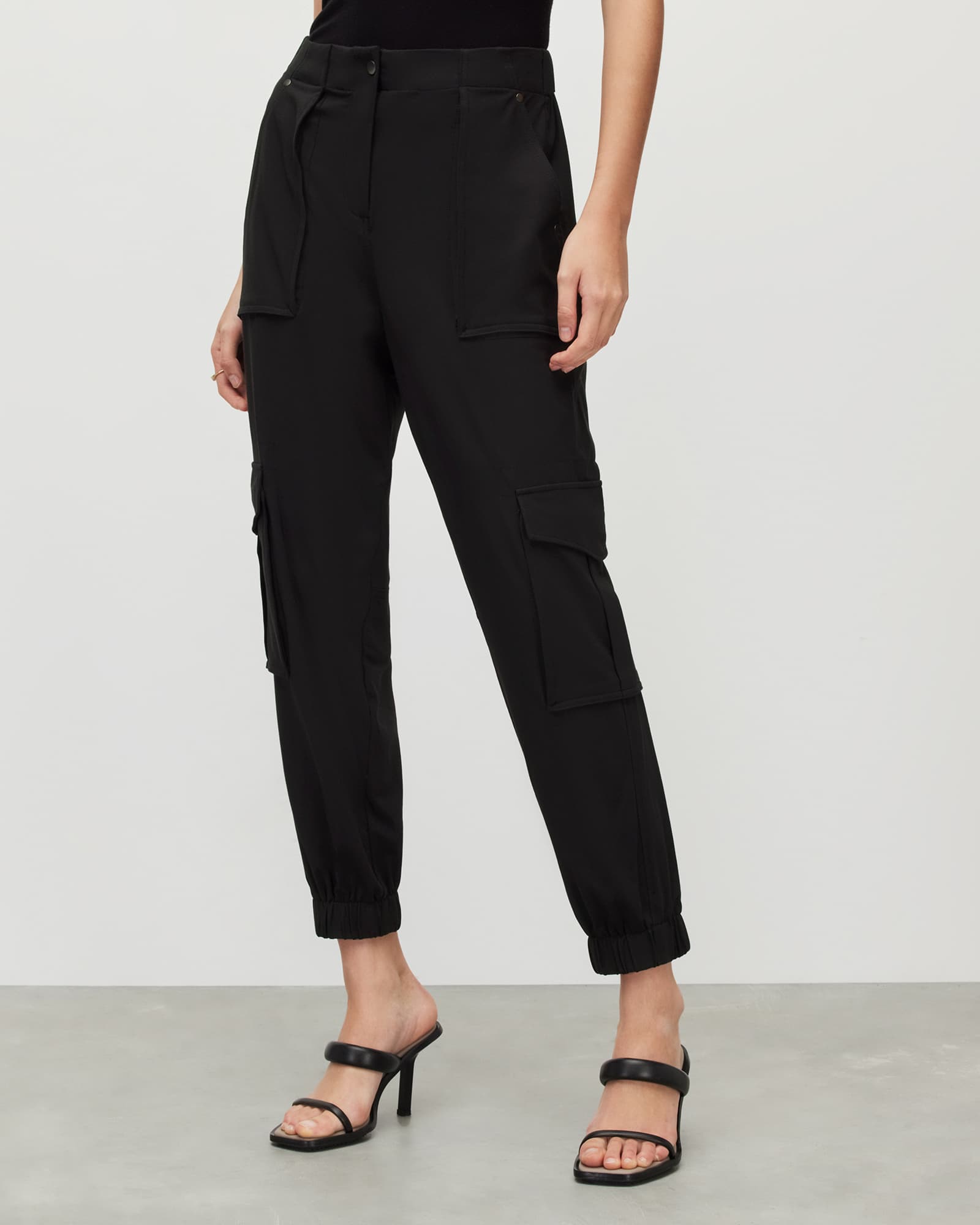 All Saints Freda Lightweight Cargo Trousers Black