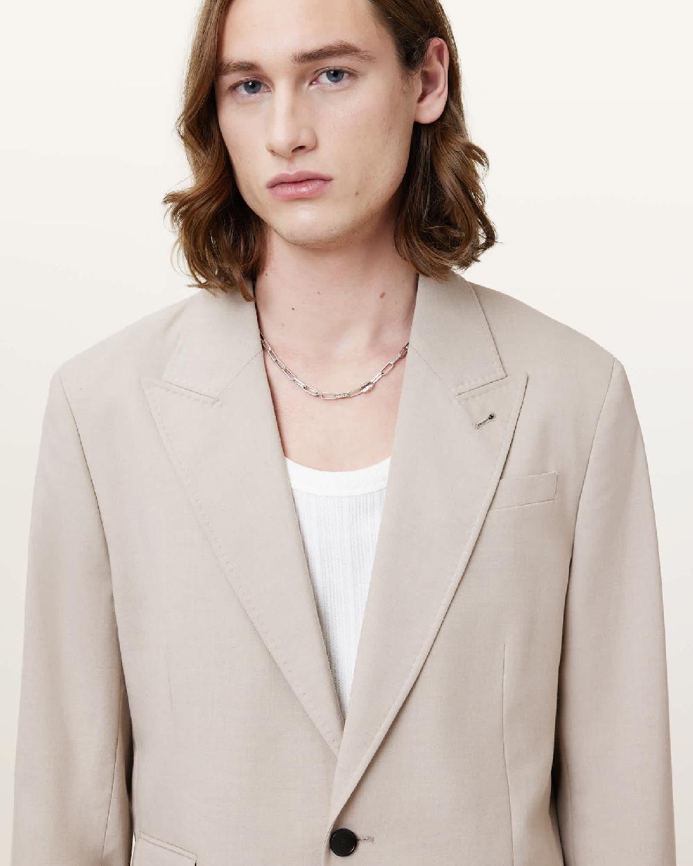 All Saints Gallow Relaxed Fit Blazer Hammock Taupe
