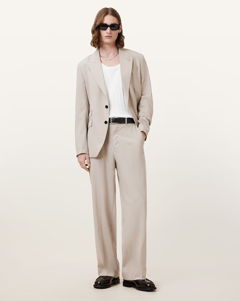 all saints Gallow Relaxed Fit Blazer Hammock Taupe