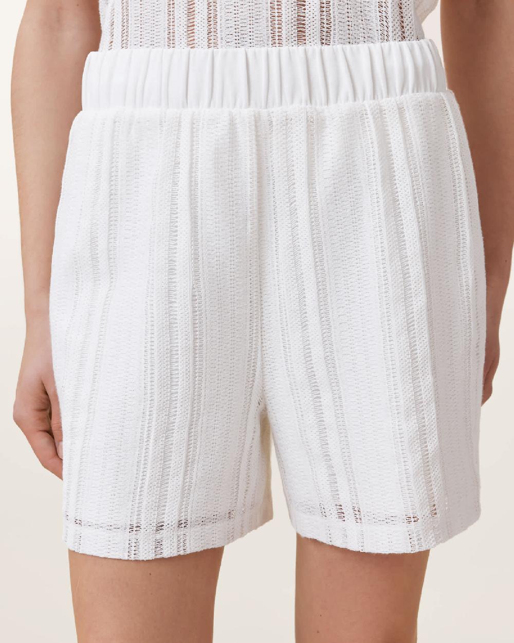 All Saints Giana Crochet Shorts Tofu White