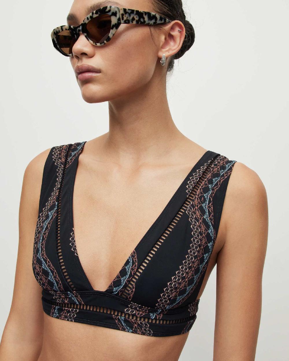 All Saints Gorah Leticia Bikini Top Black/Multi