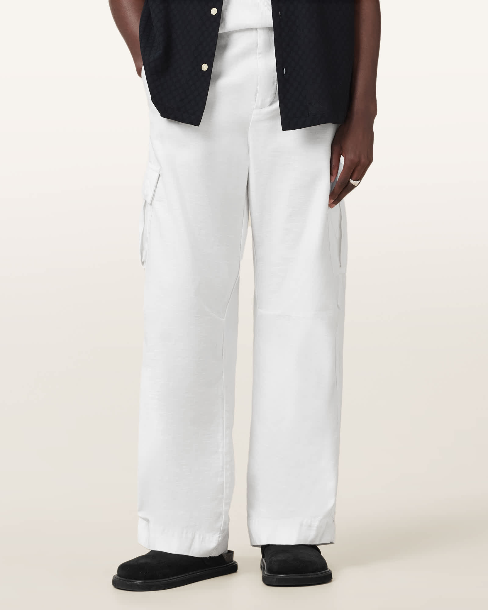 All Saints Grove Oversized Cargo Pants FADED WHITE