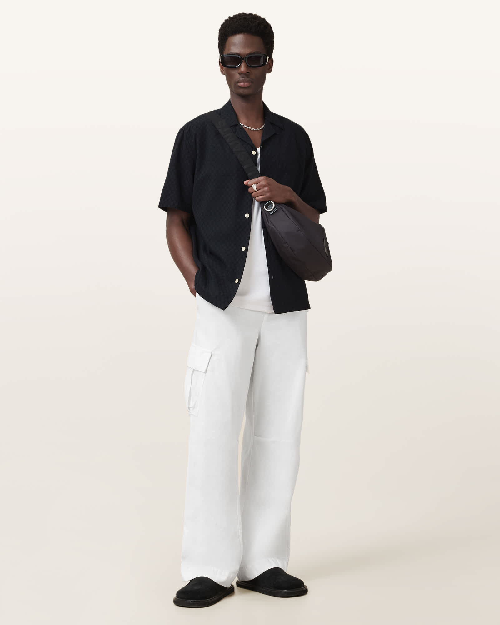 All Saints Grove Oversized Cargo Pants FADED WHITE
