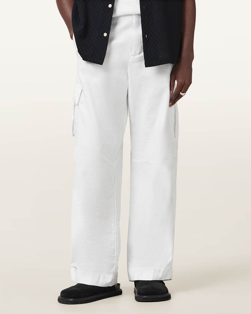 all saints Grove Oversized Cargo Pants FADED WHITE