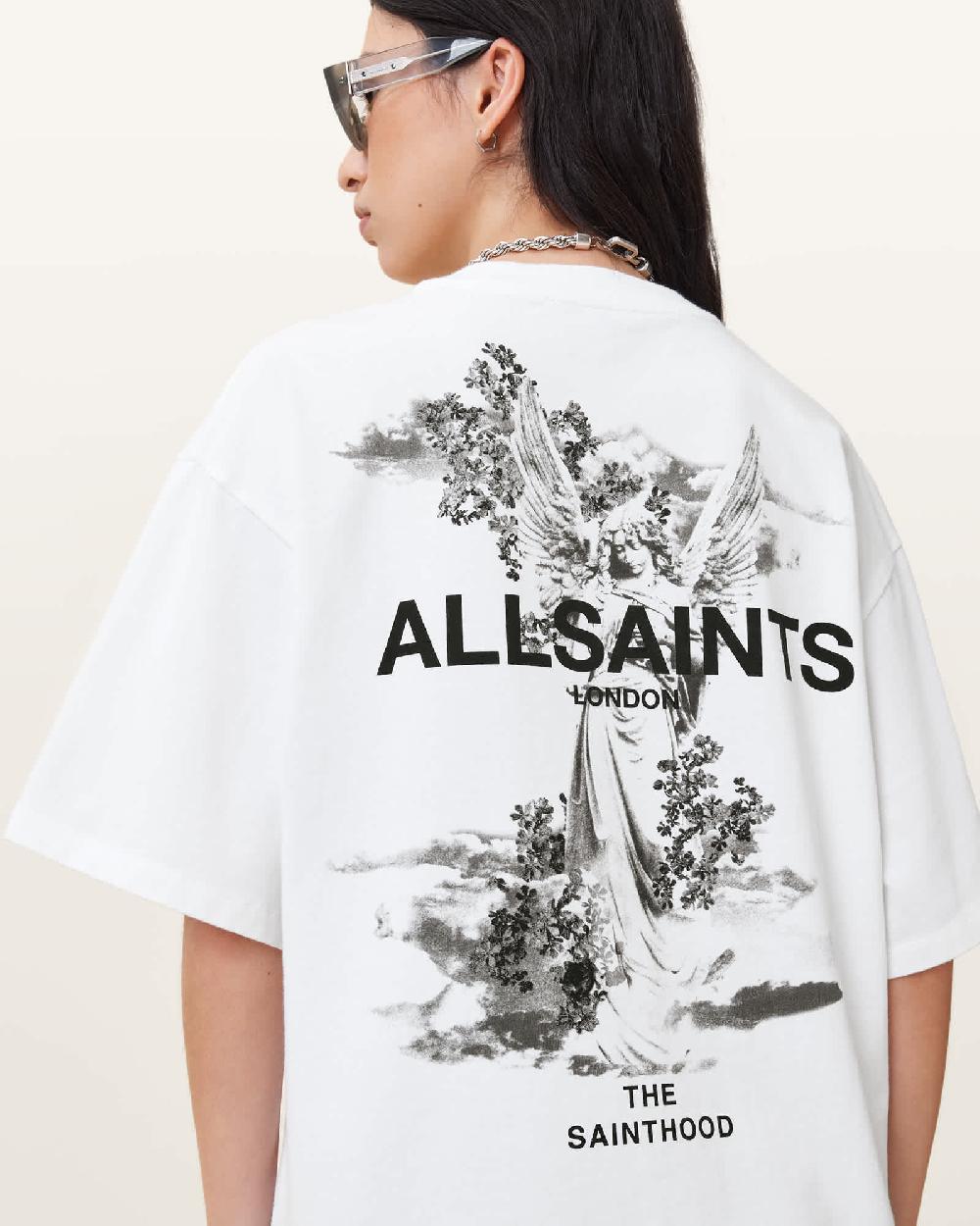 All Saints Guardian Amelie Oversized T-Shirt White