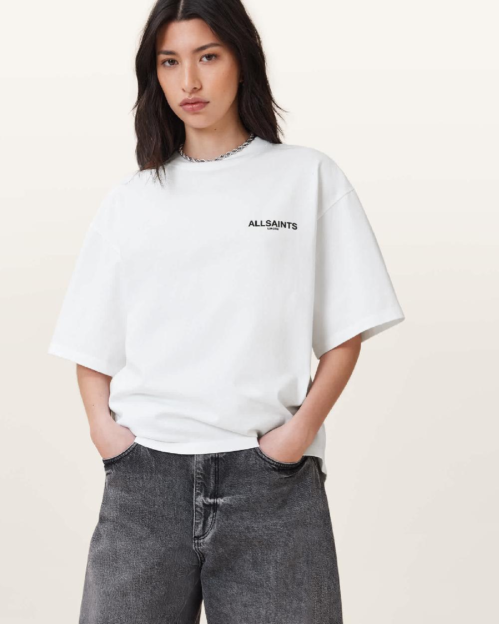 All Saints Guardian Amelie Oversized T-Shirt White