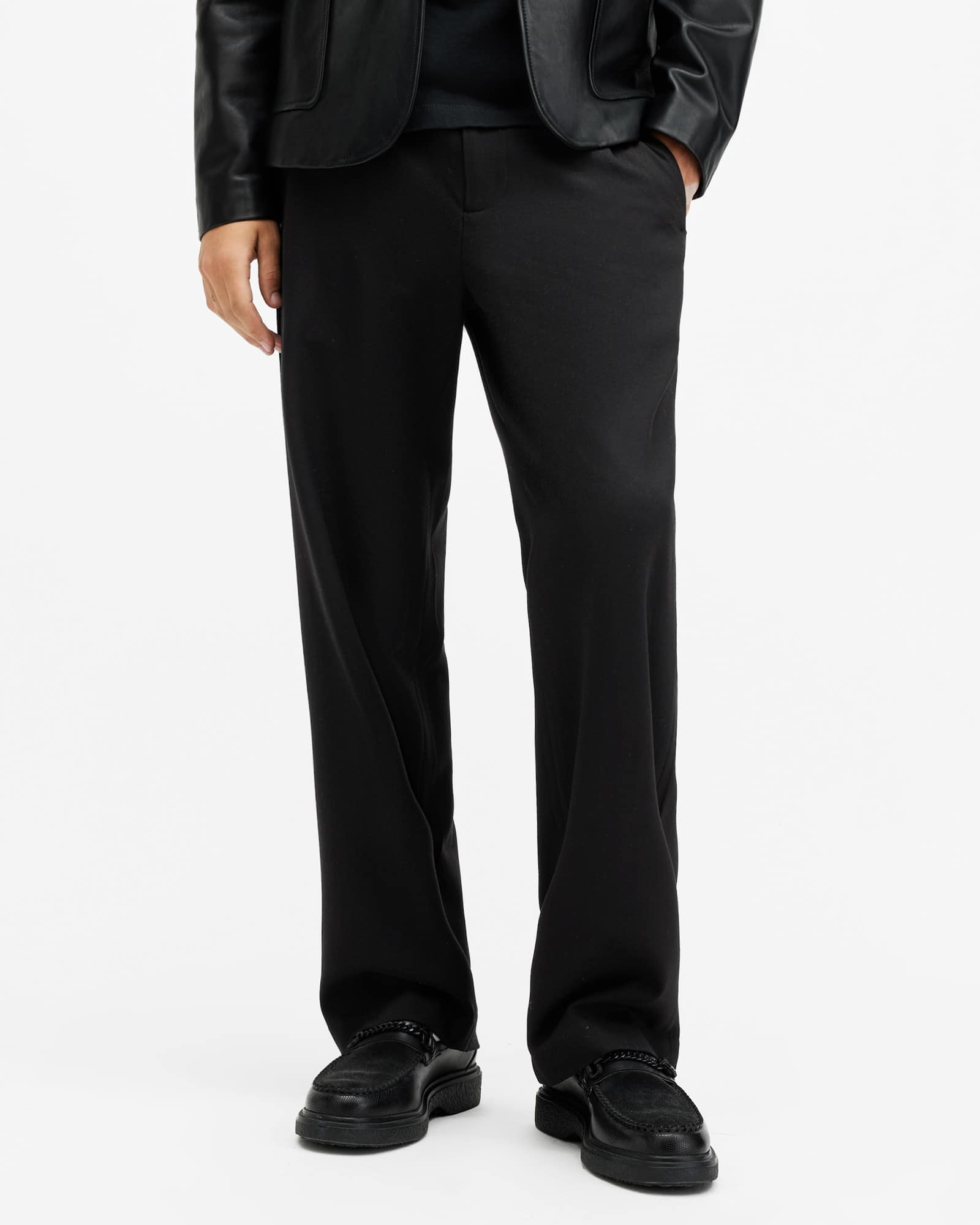 All Saints Halla Relaxed Wide Leg Pants Black