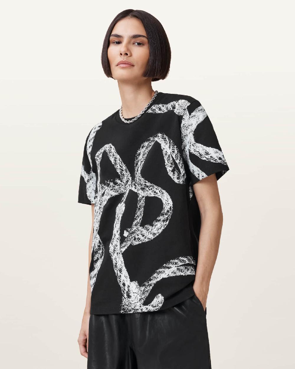 All Saints Halyard Relaxed Boyfriend T-Shirt Black