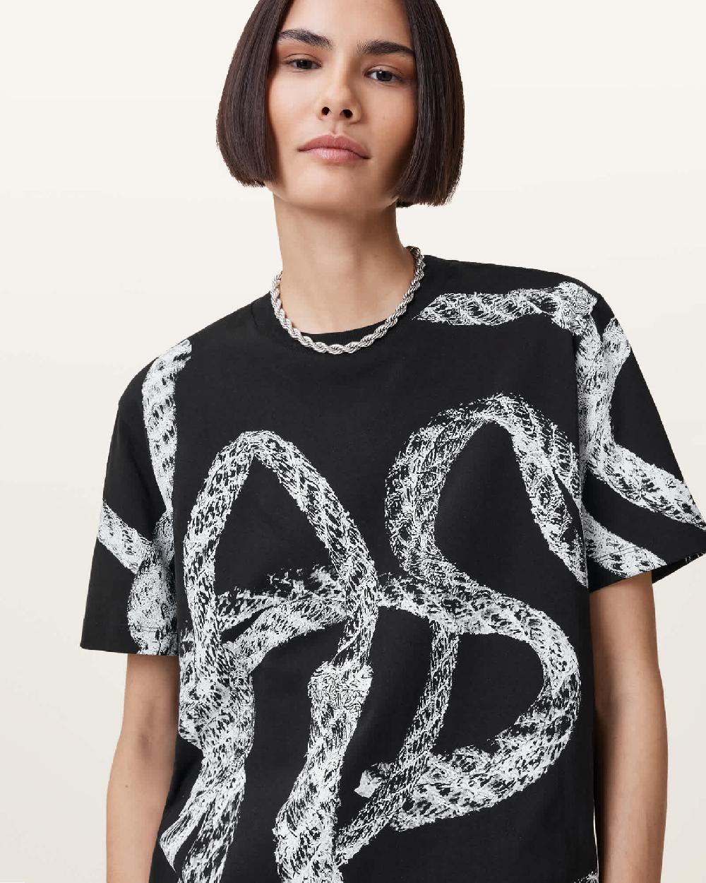 All Saints Halyard Relaxed Boyfriend T-Shirt Black