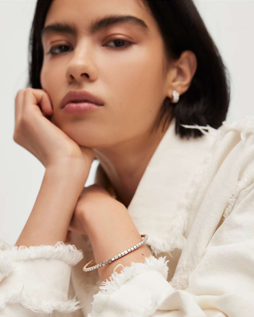 all saints Hana Bead Bangle WARM BRASS/SILVER