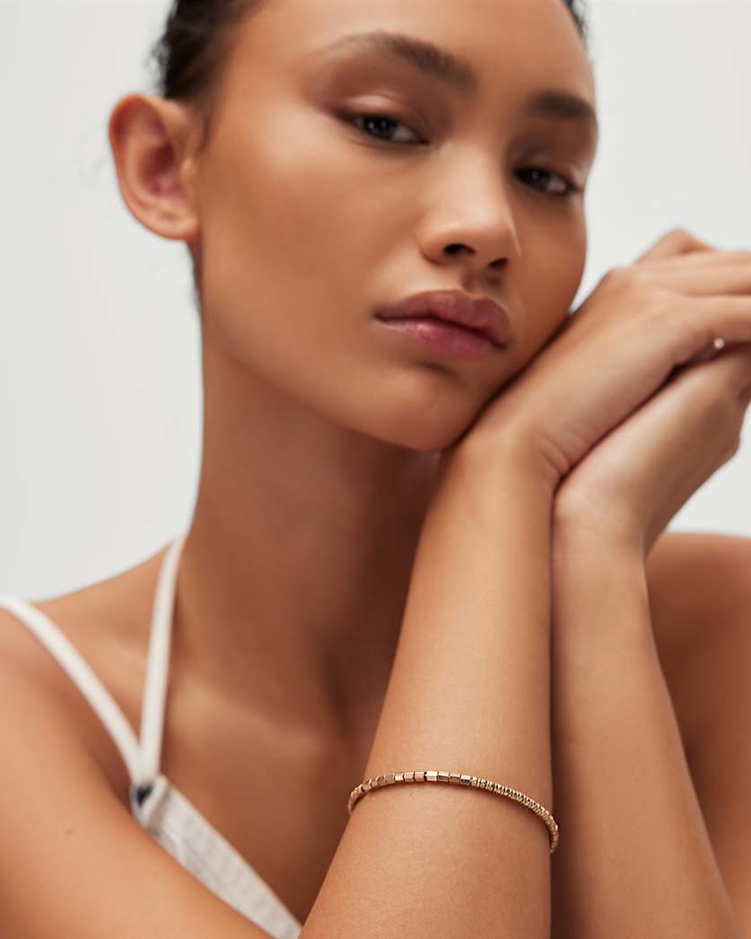 all saints Hana Bead Bangle Warm Brass