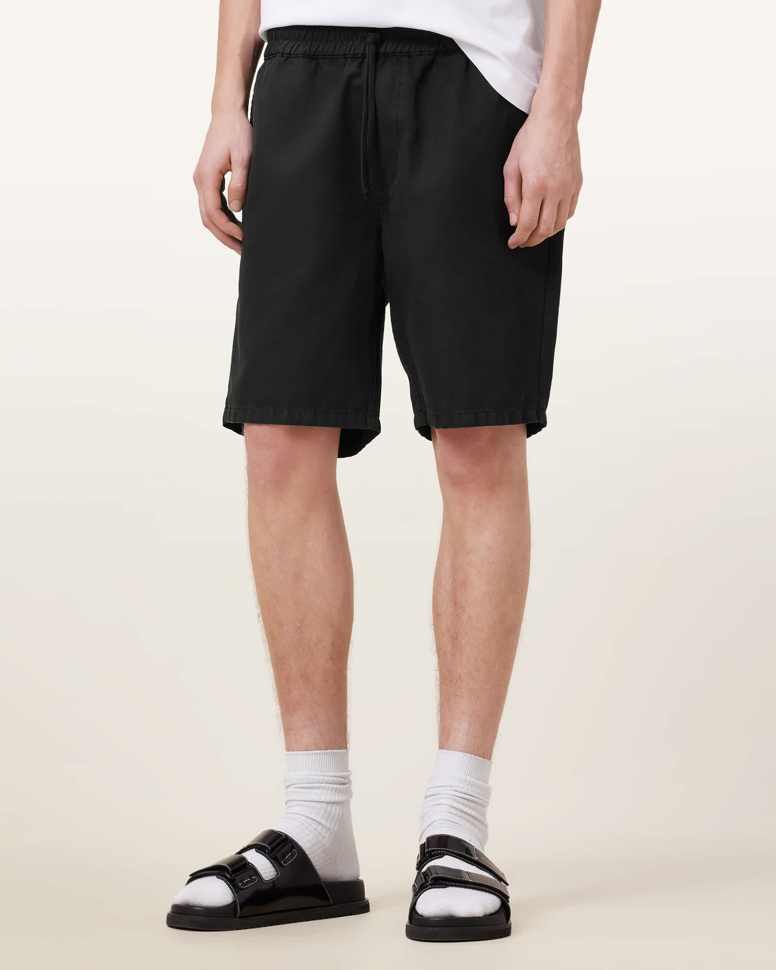 All Saints Hanbury Relaxed Fit Shorts Jet Black