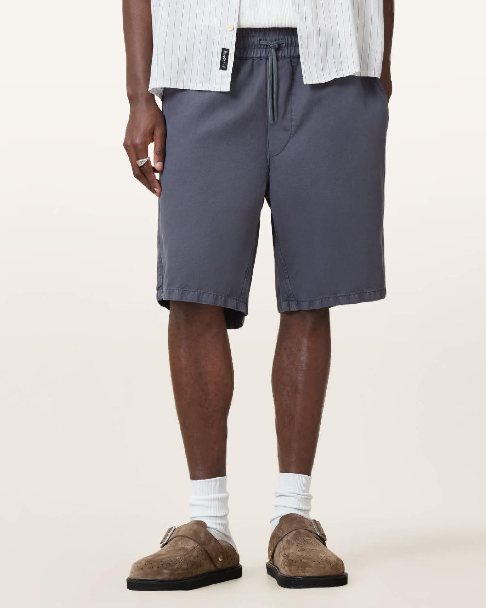 All Saints Hanbury Relaxed Fit Shorts Odyssey Blue