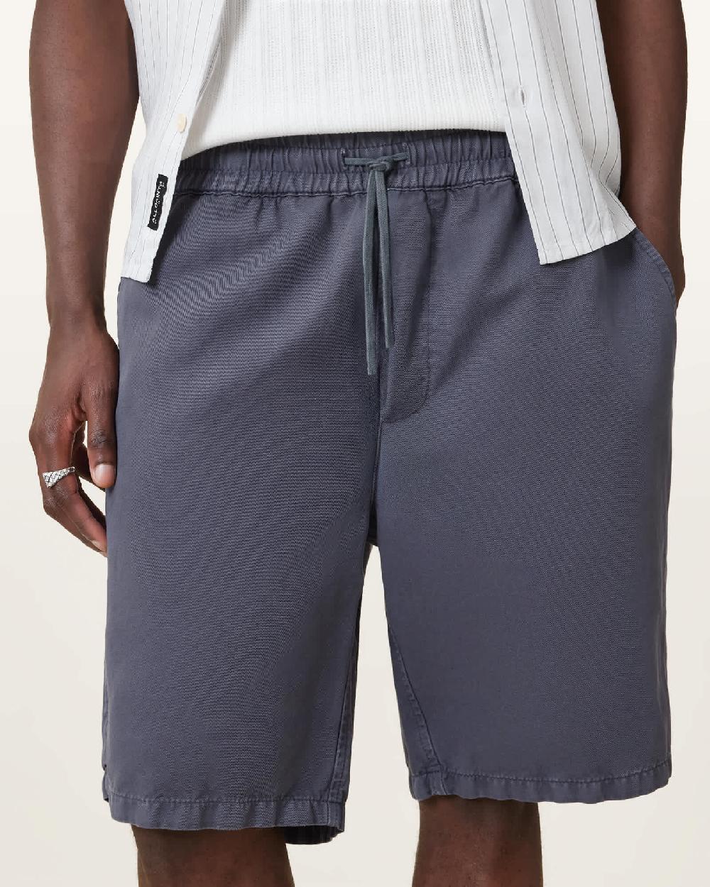 All Saints Hanbury Relaxed Fit Shorts Odyssey Blue
