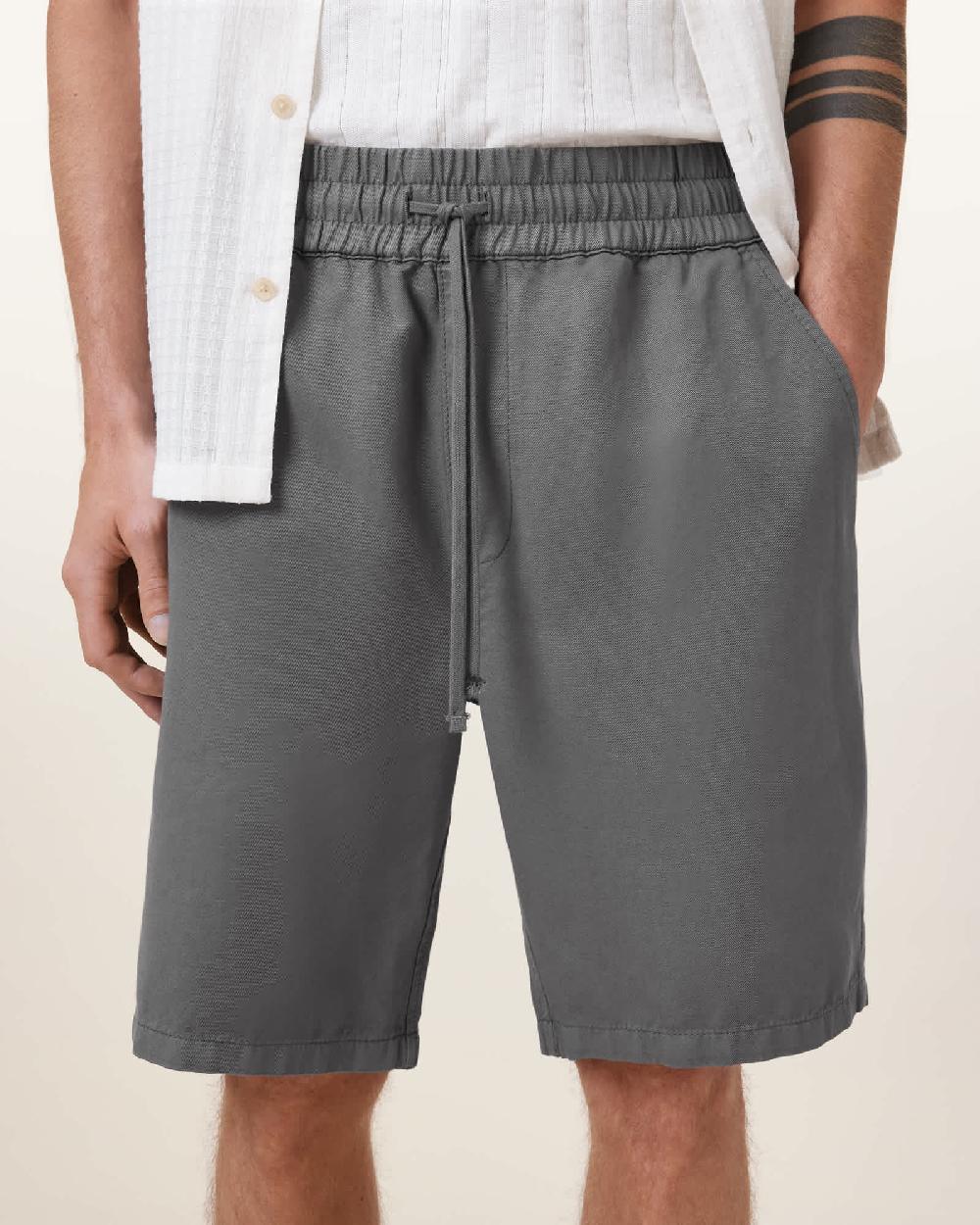 All Saints Hanbury Relaxed Fit Shorts Pillar Grey