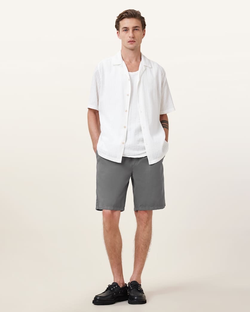 all saints Hanbury Relaxed Fit Shorts Pillar Grey