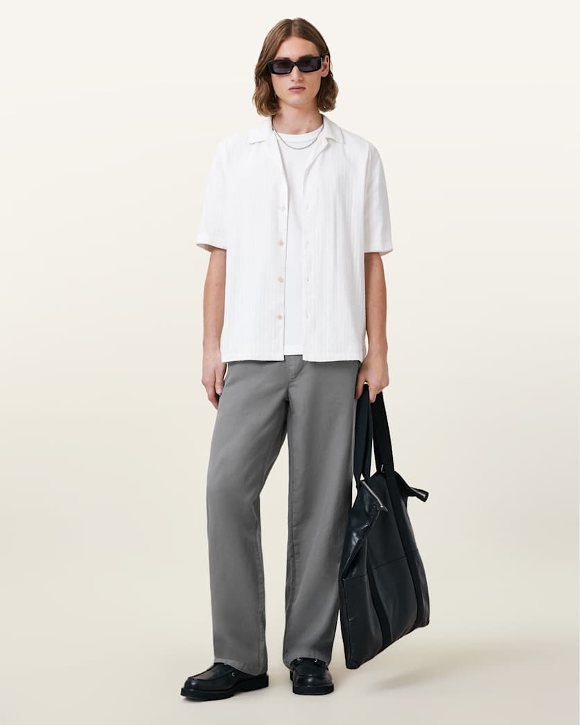all saints Hanbury Straight Fit Pants Pillar Grey