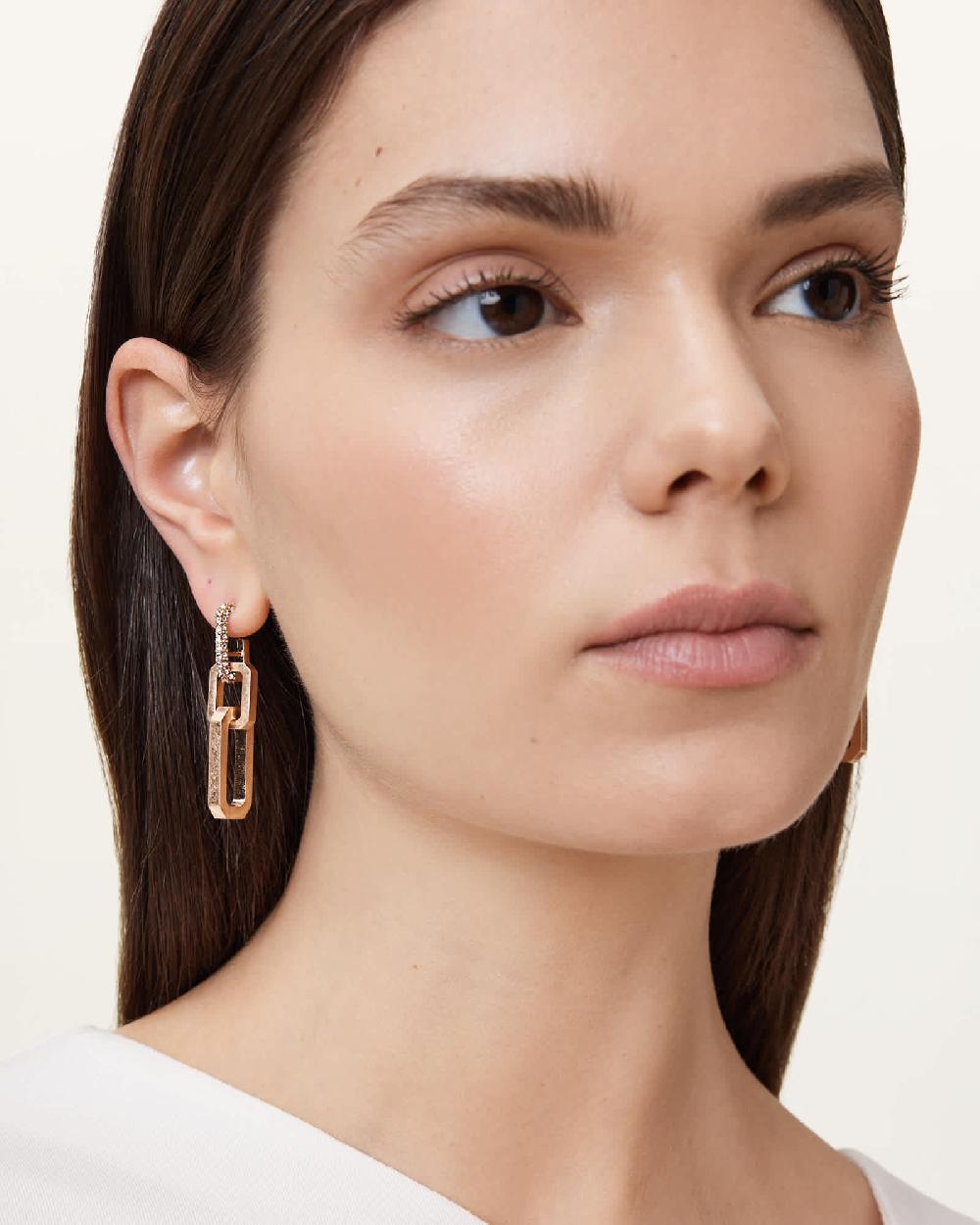 All Saints Hattie Drop Earrings Warm Brass