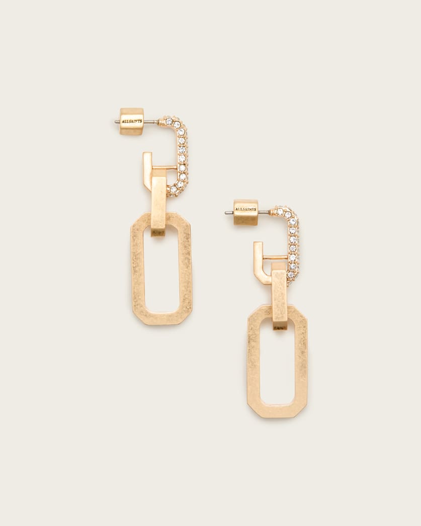 all saints Hattie Drop Earrings Warm Brass
