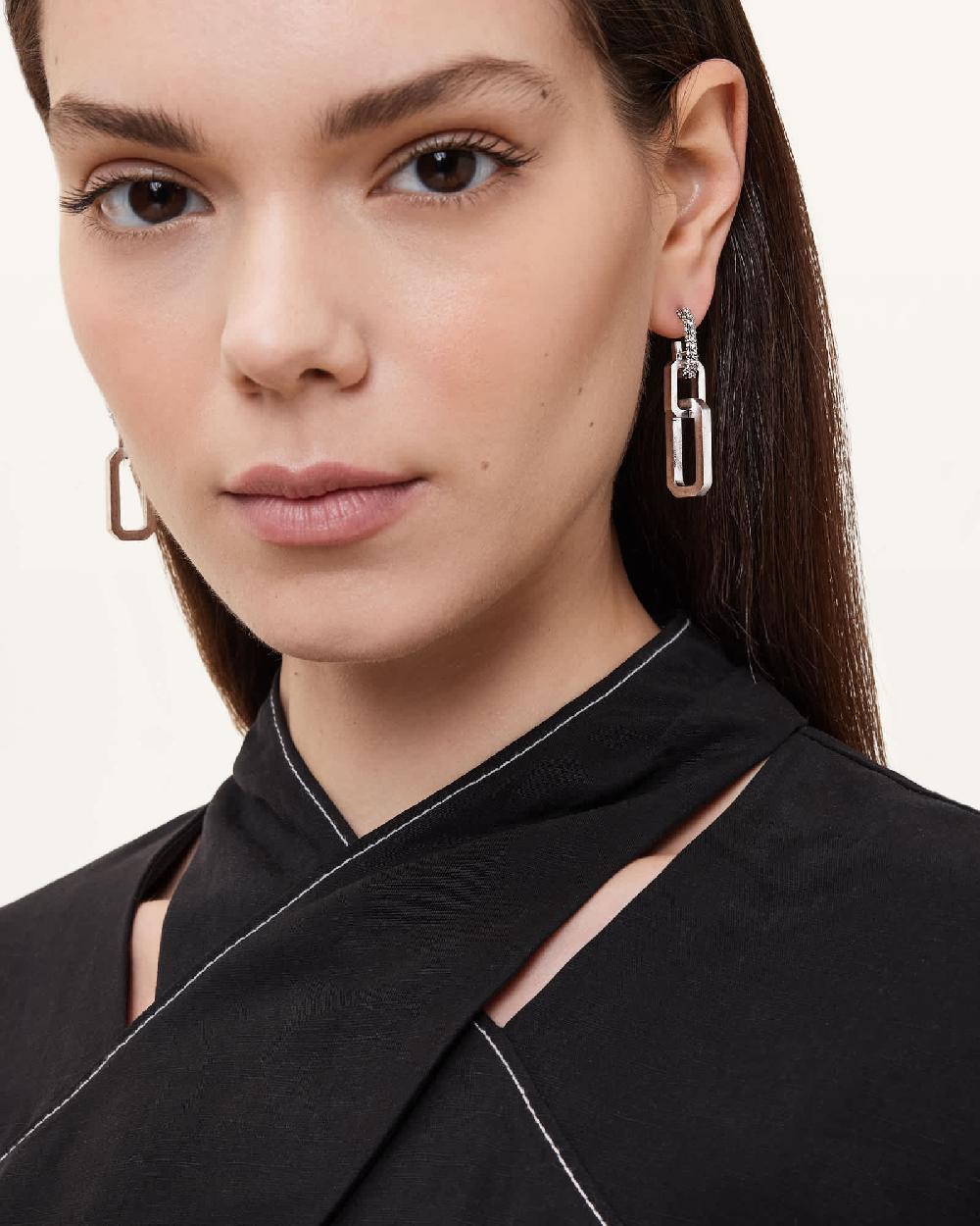 All Saints Hattie Drop Earrings Warm Silver