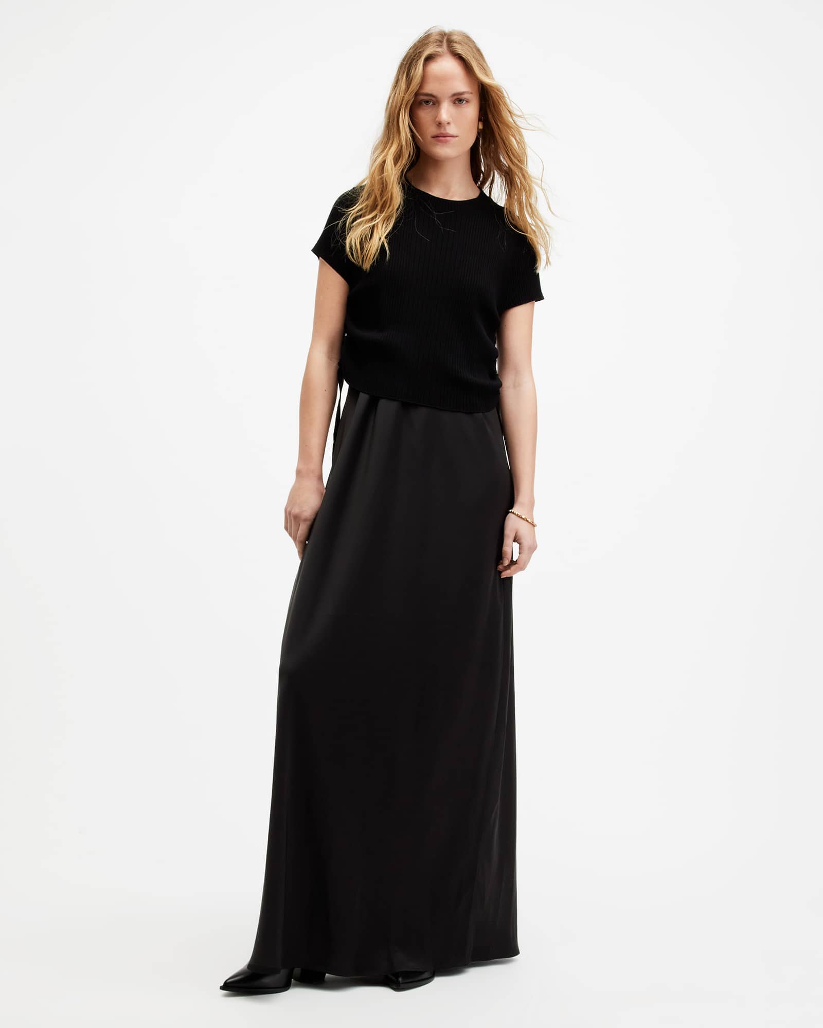 All Saints Hayes 2-In-1 Maxi Dress Black