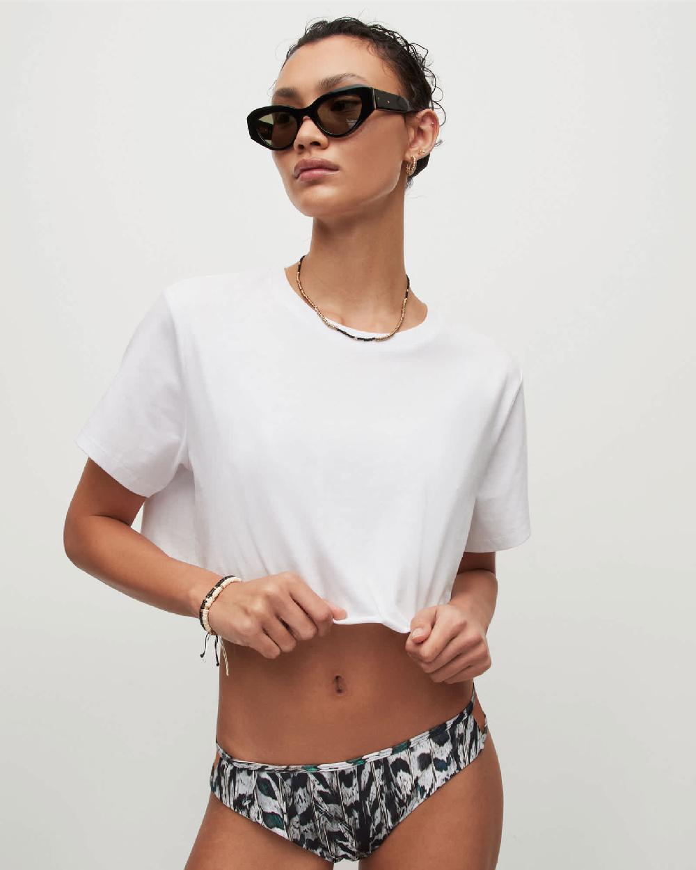 All Saints Heidi Ines Bikini Bottoms White Mono