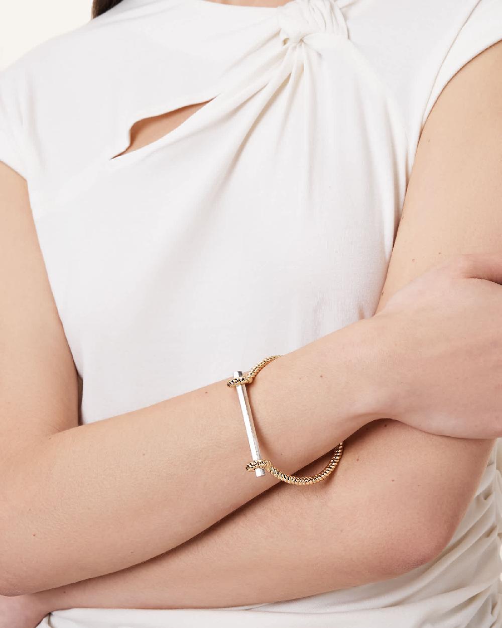 All Saints Heidi Rope Bangle Gold Mix