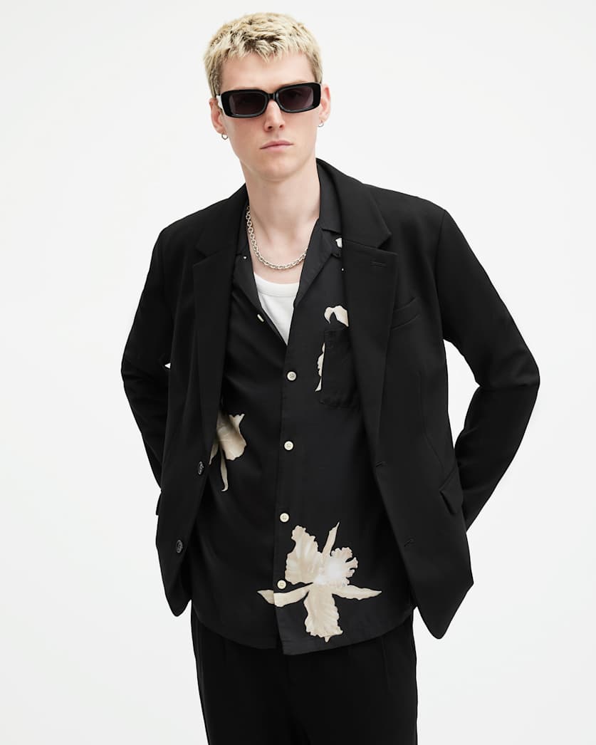 all saints Helm Slim Fit Lightweight Blazer Black