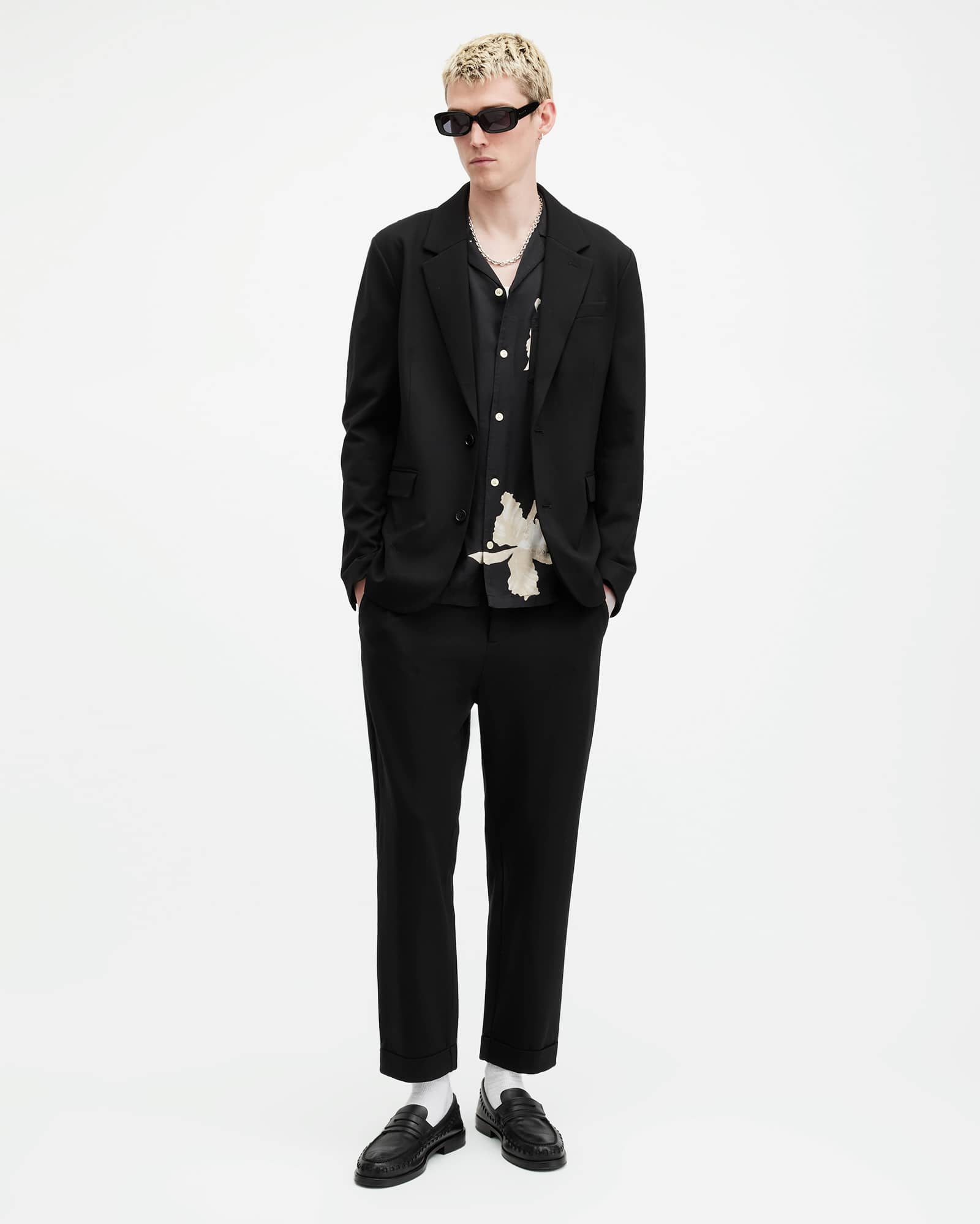 All Saints Helm Slim Fit Lightweight Pants Black