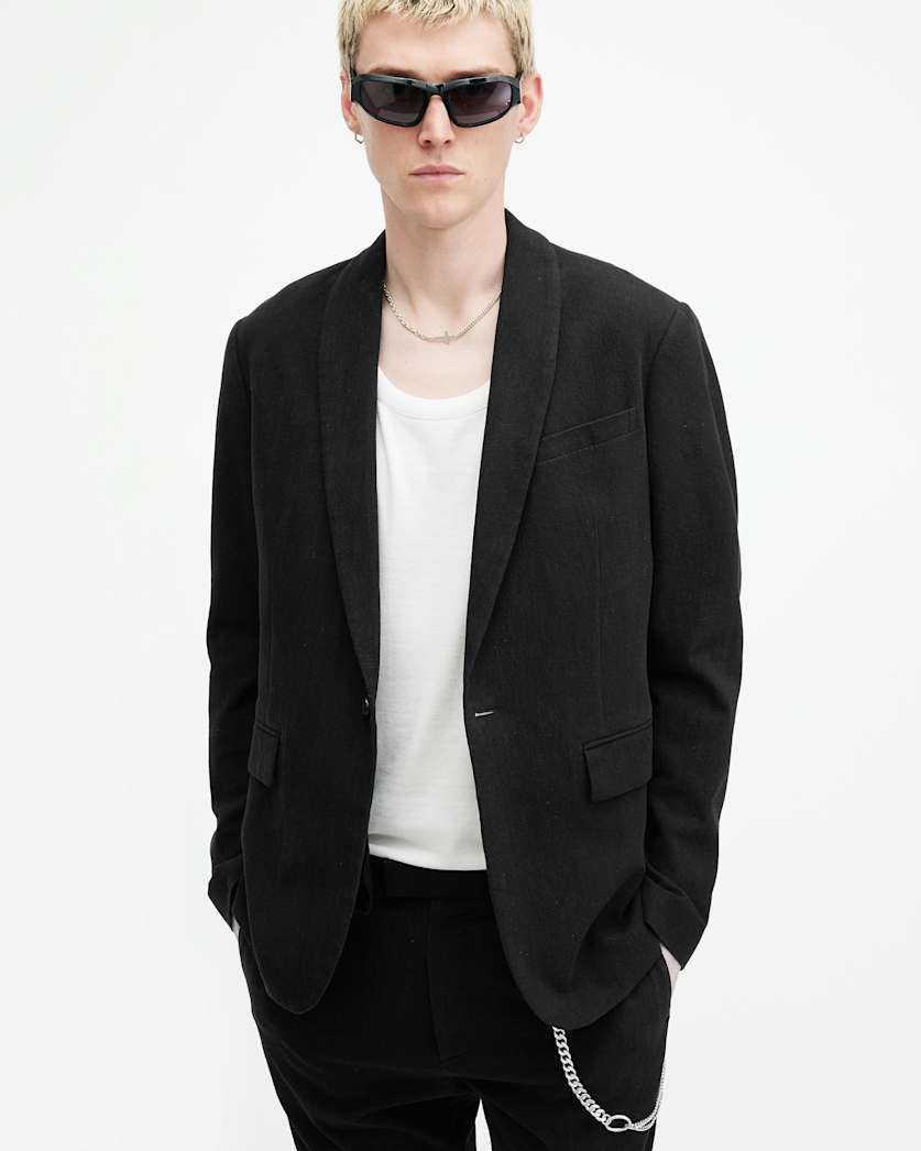 all saints Heron Slim Fit Blazer Black