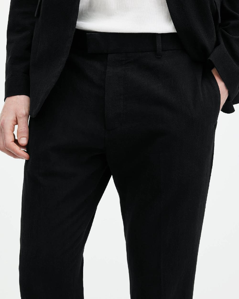 All Saints Heron Tailored Straight Leg Pants Black