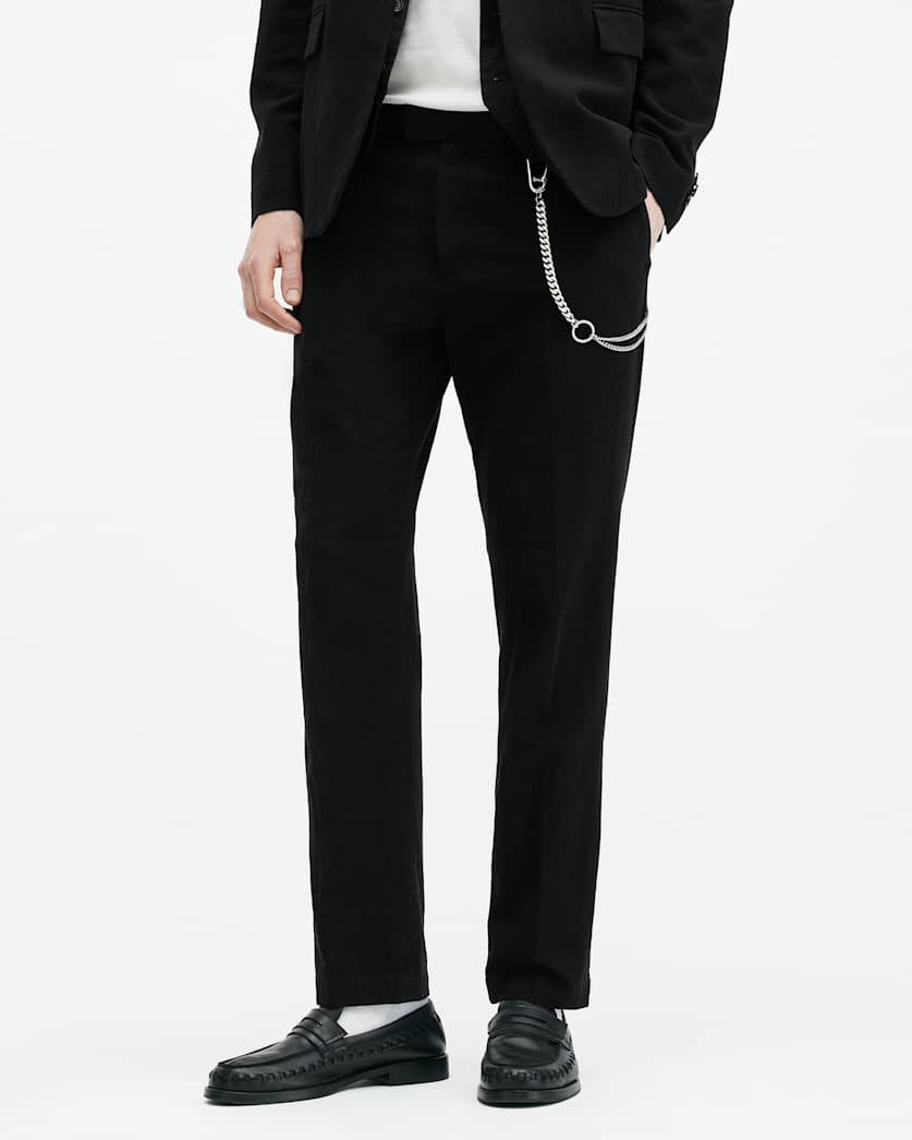 all saints Heron Tailored Straight Leg Pants Black