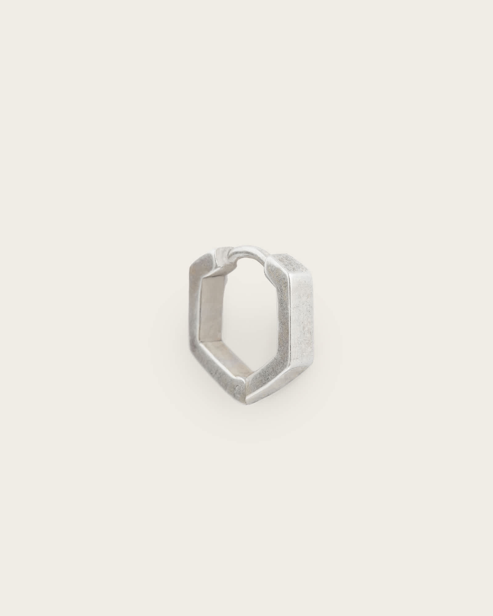 All Saints Hex Hoop Earring Warm Silver