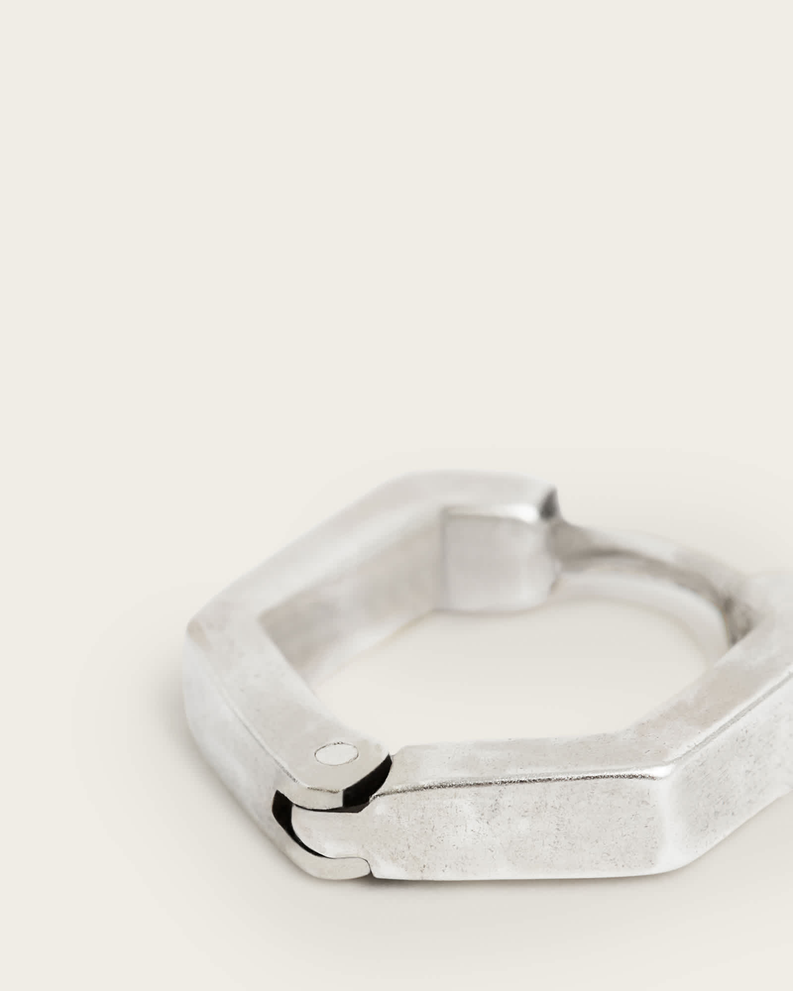 All Saints Hex Hoop Earring Warm Silver