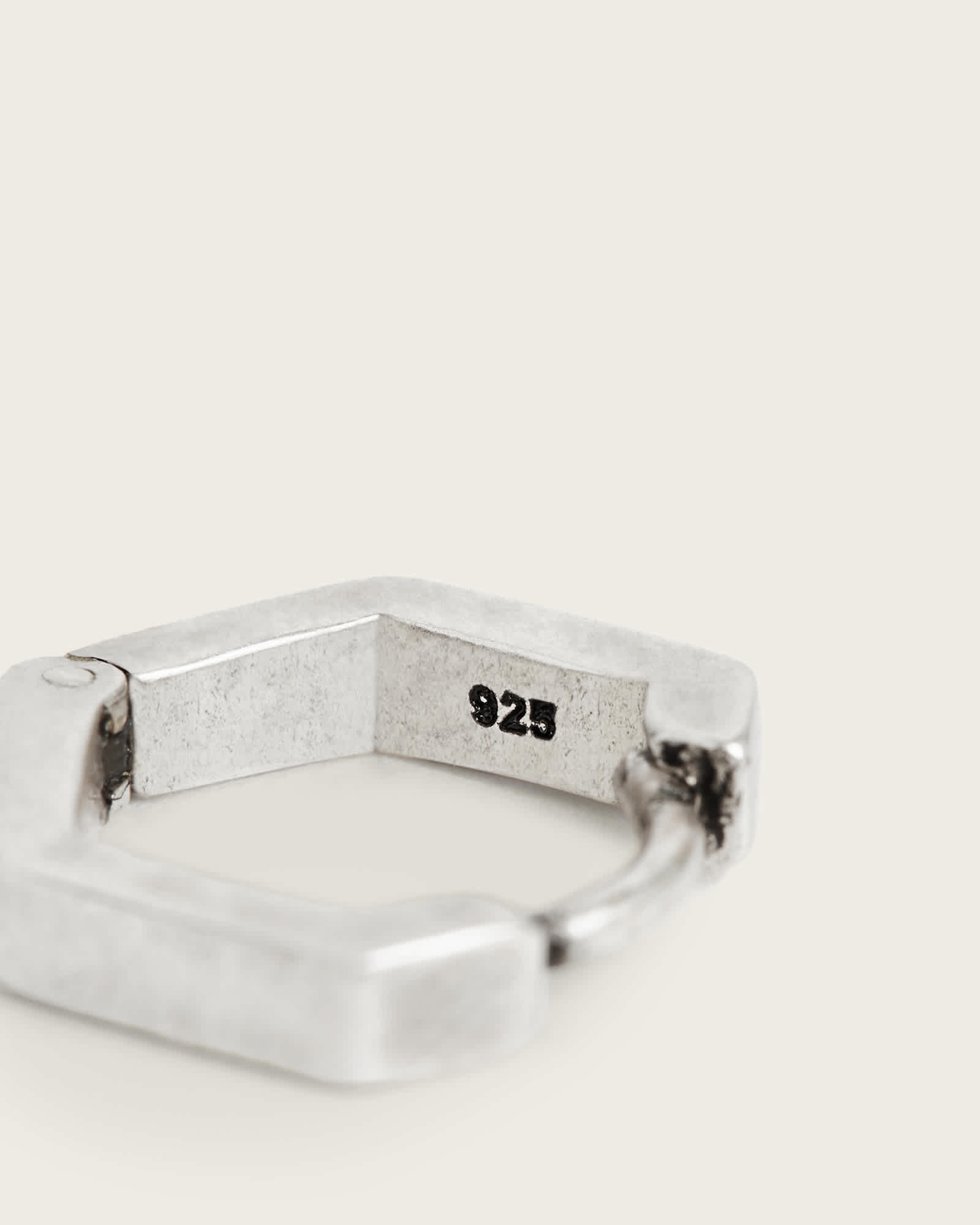 All Saints Hex Hoop Earring Warm Silver