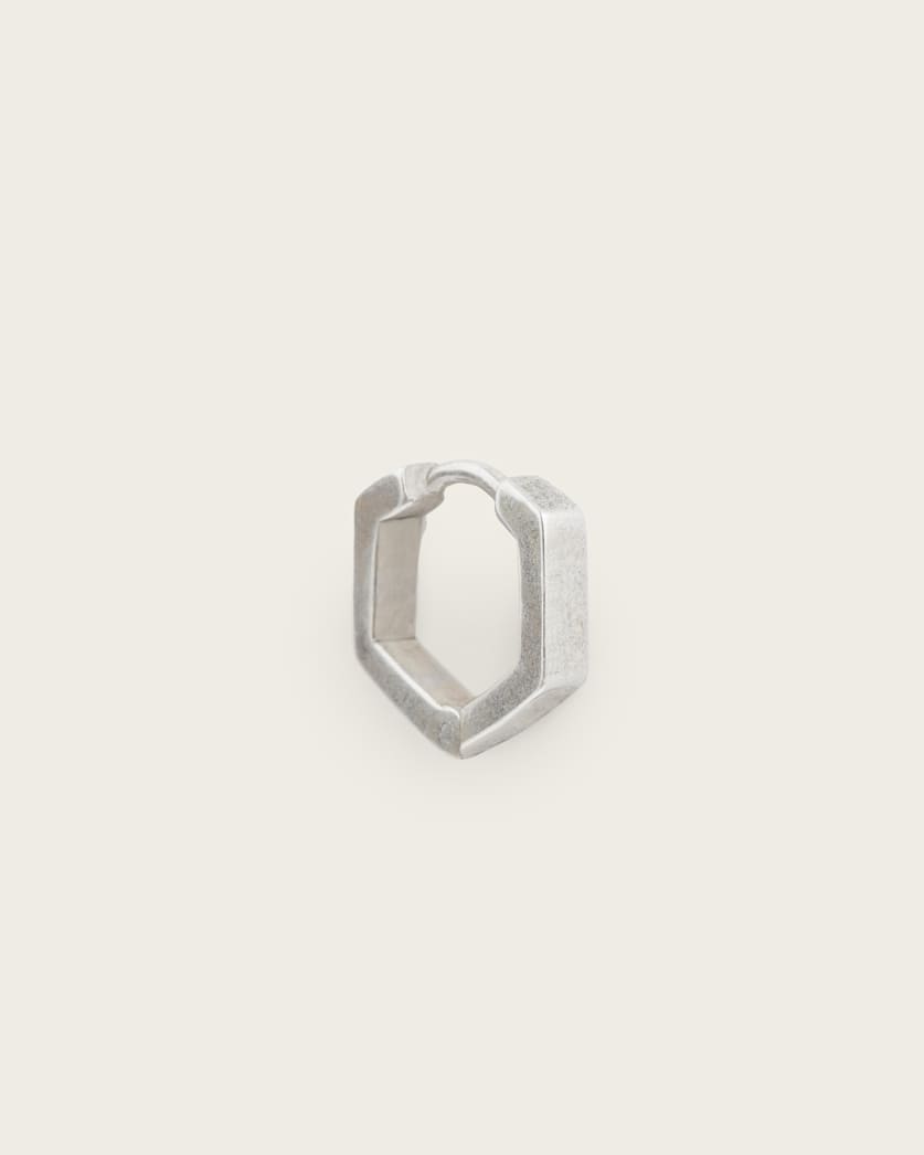 all saints Hex Hoop Earring Warm Silver