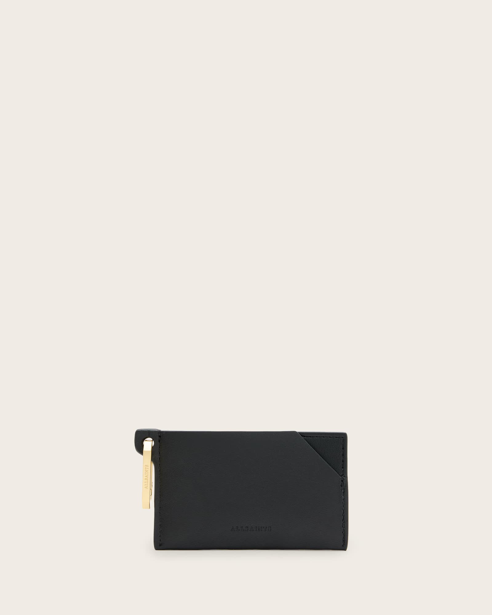 All Saints Hex Leather Cardholder Black