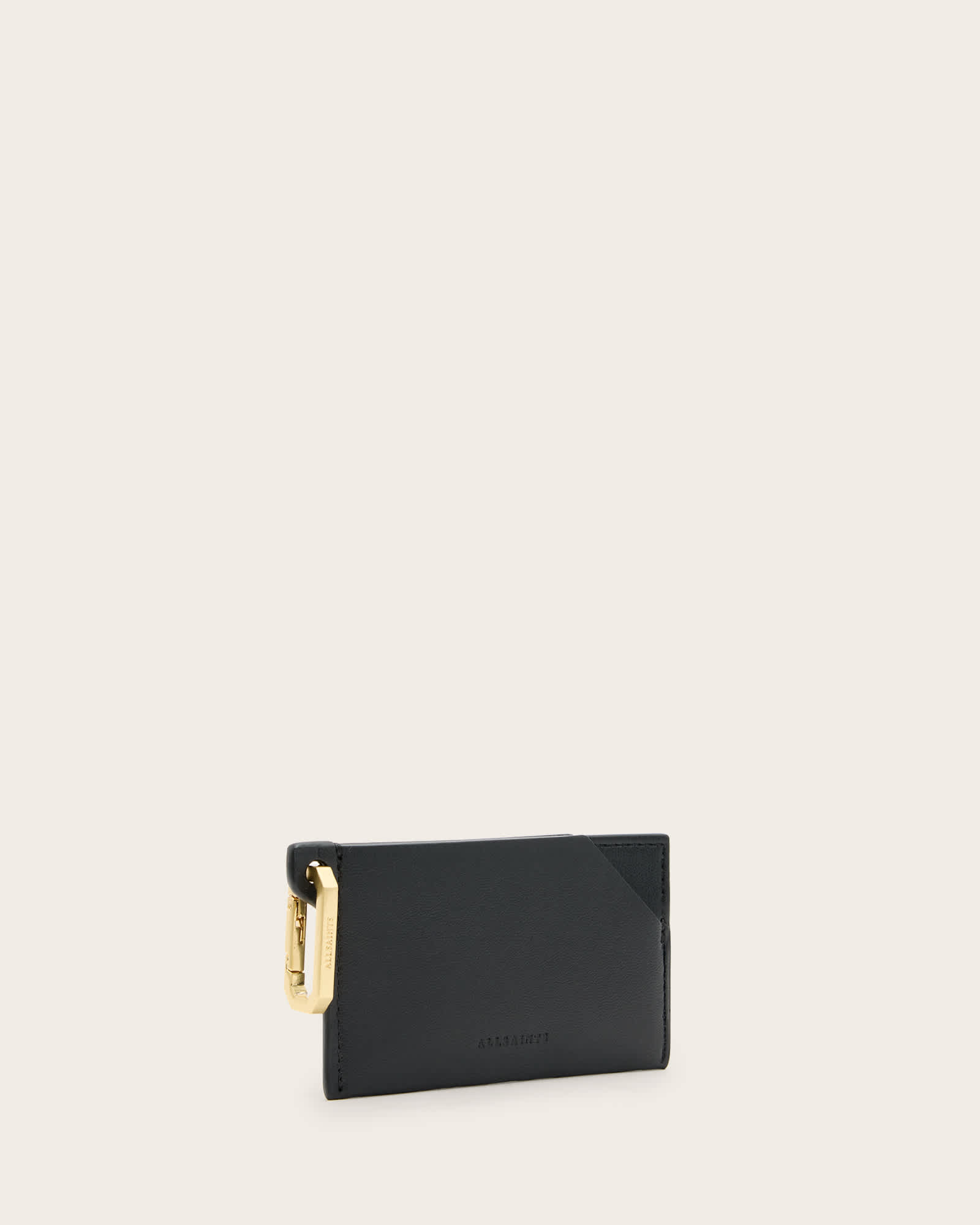 All Saints Hex Leather Cardholder Black