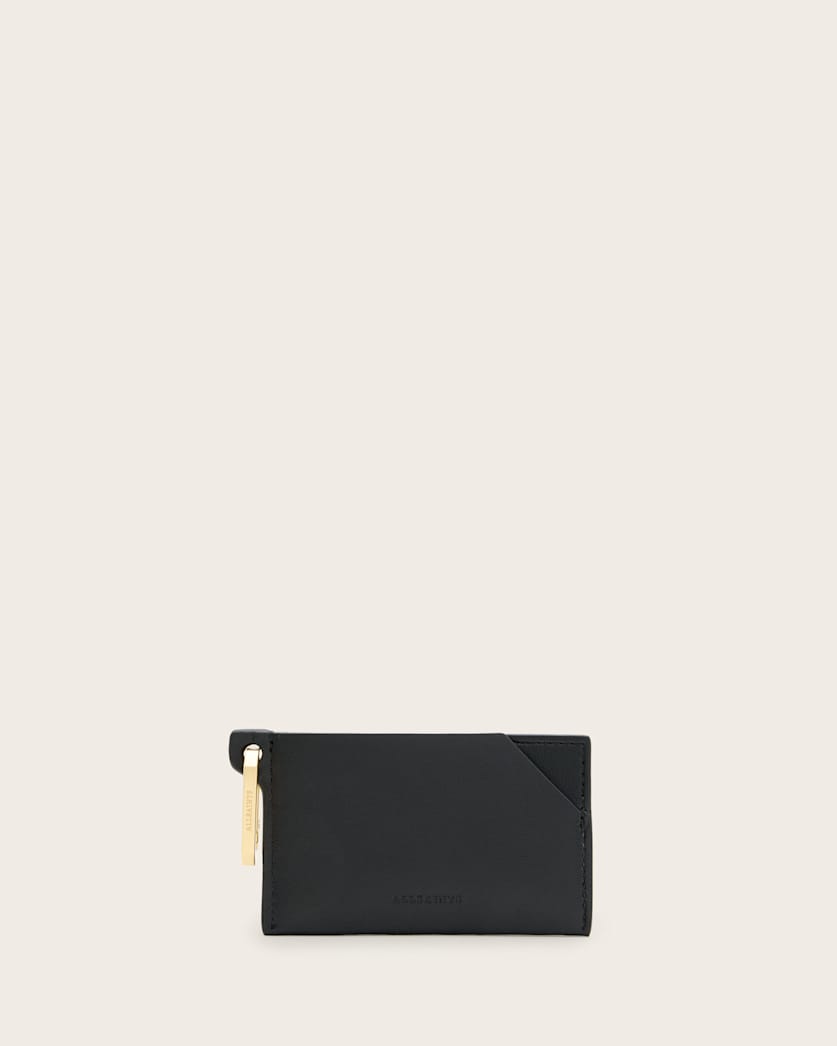 all saints Hex Leather Cardholder Black