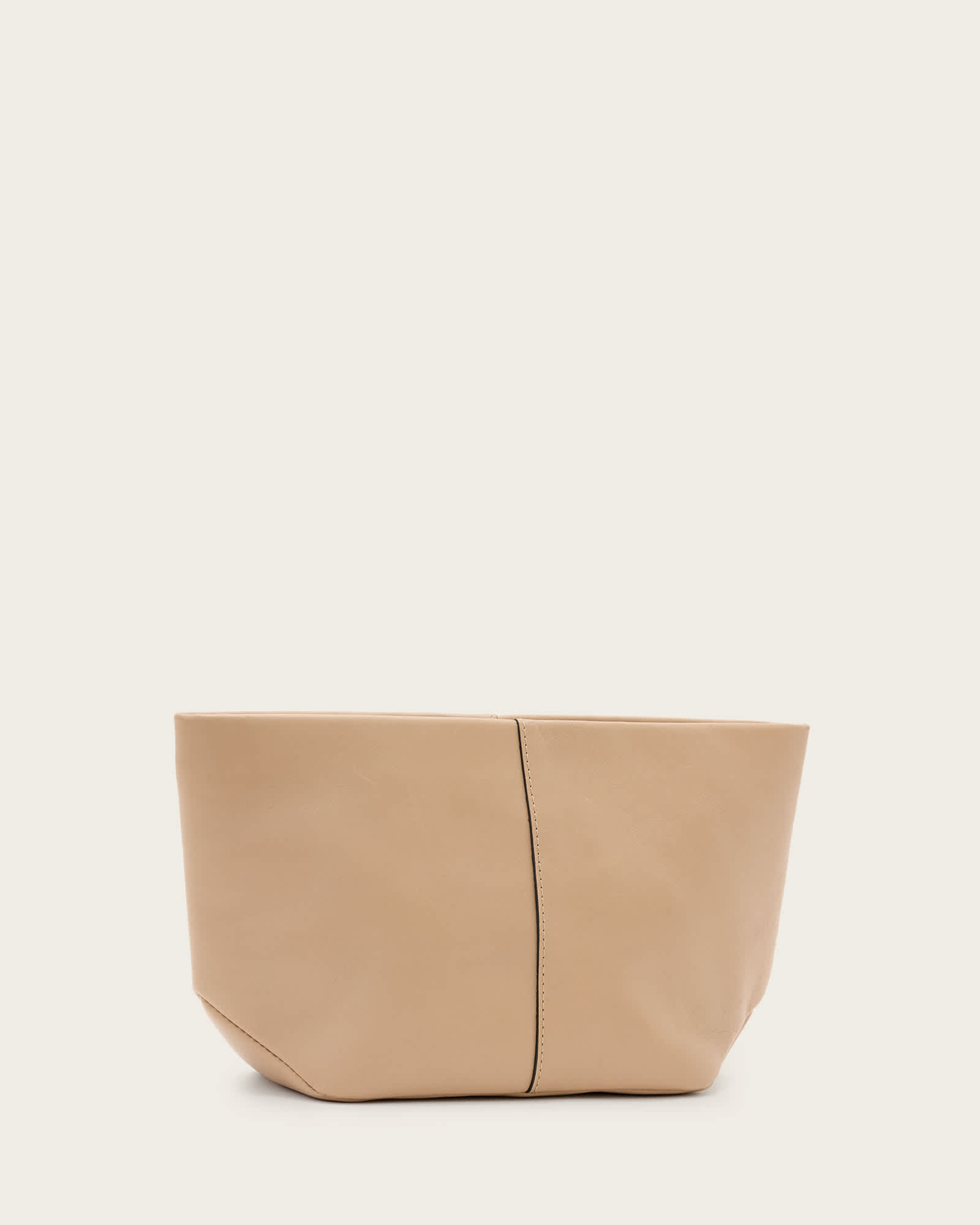 All Saints Hex Leather Pouch Mink Brown