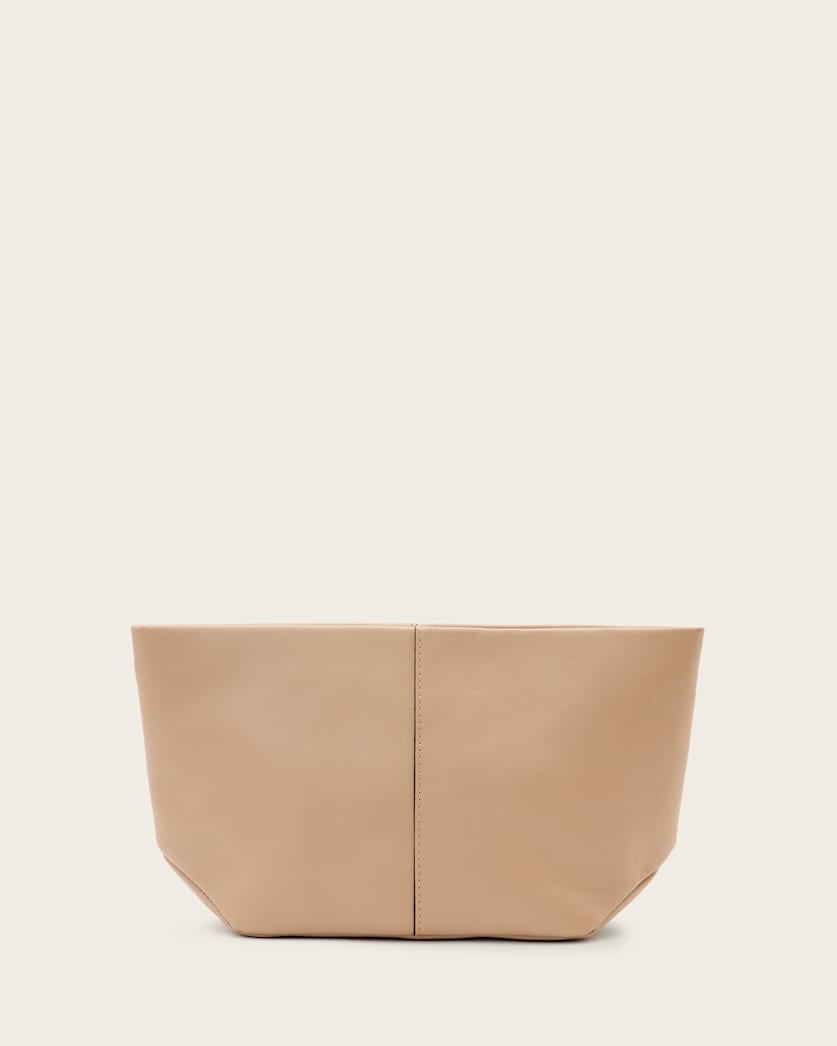 all saints Hex Leather Pouch Mink Brown