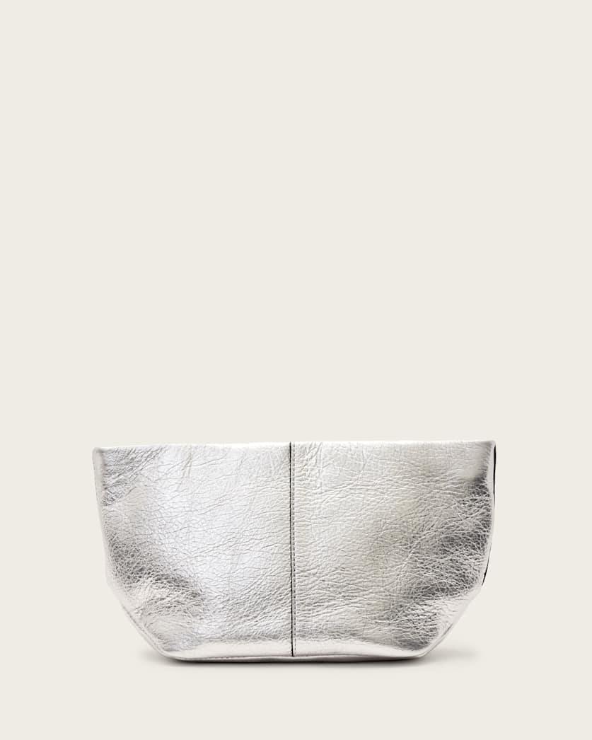 all saints Hex Leather Pouch Silver