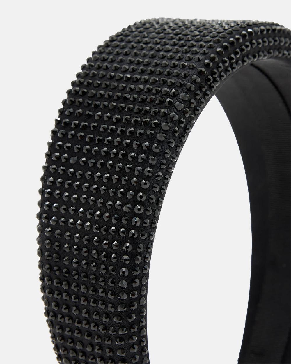 All Saints Holly Silk Embellished Headband Black