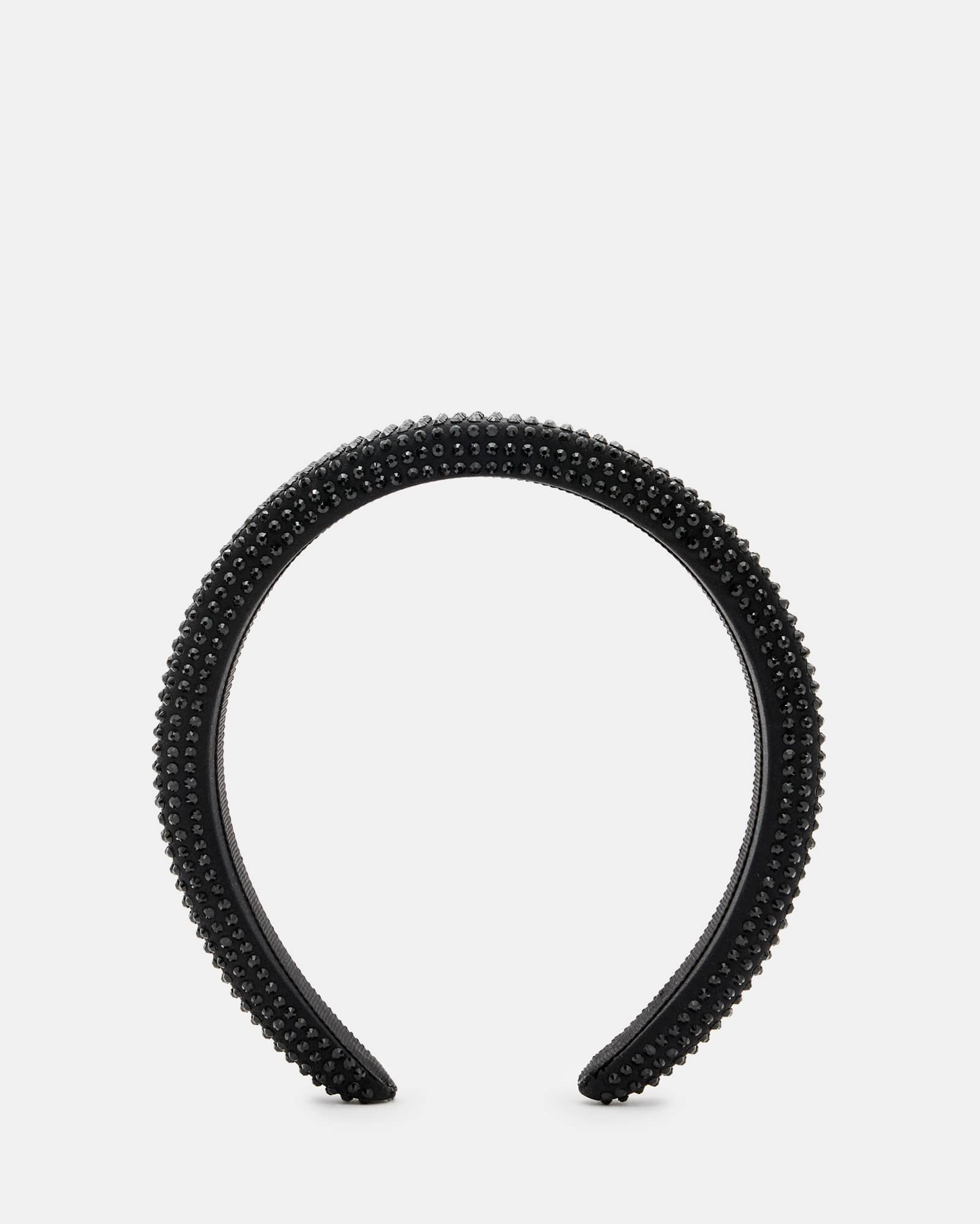 All Saints Holly Silk Embellished Headband Black