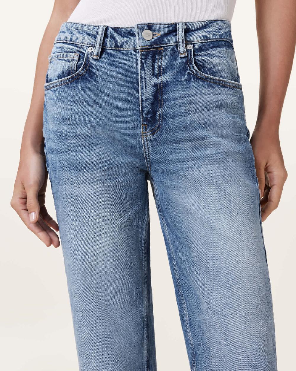 All Saints Ida Straight Leg Jeans Mid Indigo