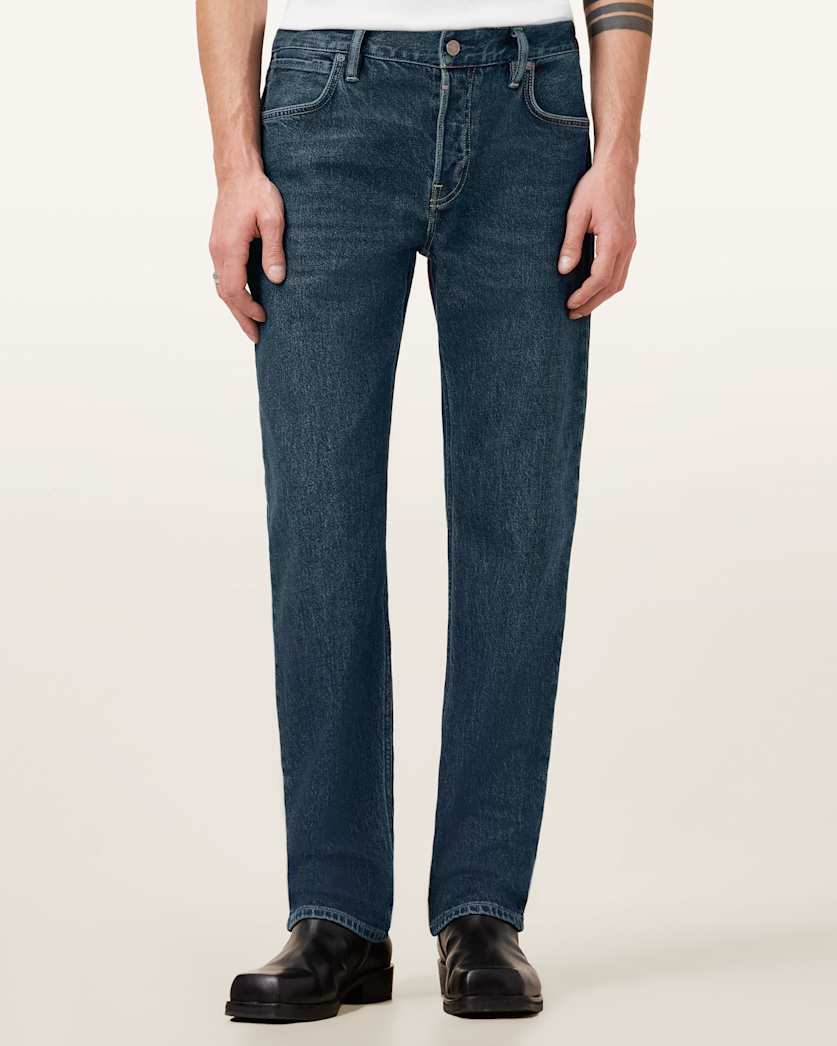 all saints Iggy Slim Fit Denim Jeans Indigo Blue